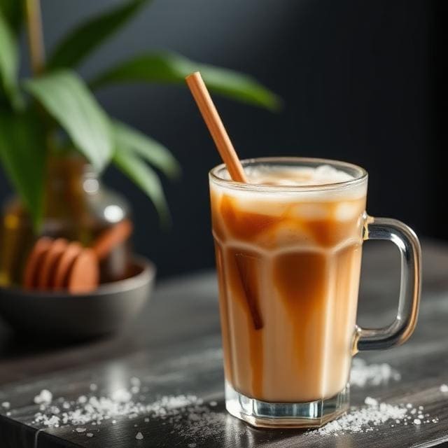 Iced Honey Latte Six Ounces Coffee